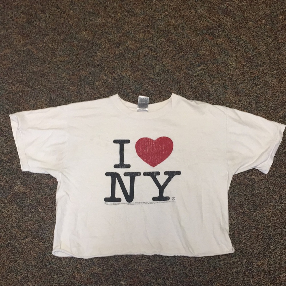 I Heart NY Cropped Large T shirt